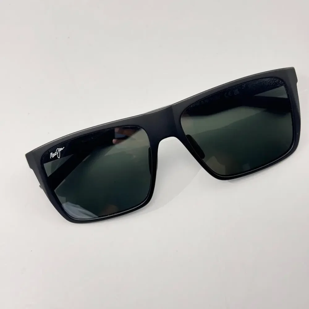 Maui Jim Sunglasses Honokalani MP-BG MJ455-02 Black Square Gray Polarized Lens